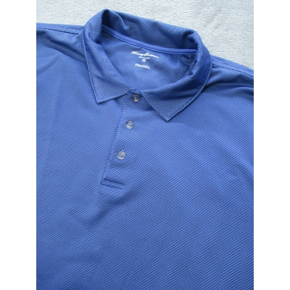 TOMMY ARMOUR Dri-Logic Mens Size XL Polo Shirt Geometric Print Blue Polyester
